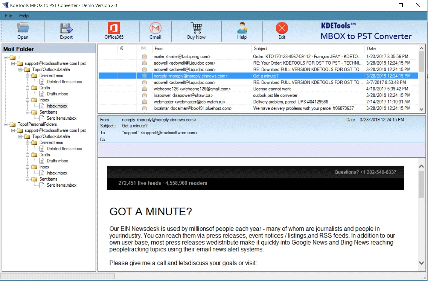 KDETools mbox exporter converter software