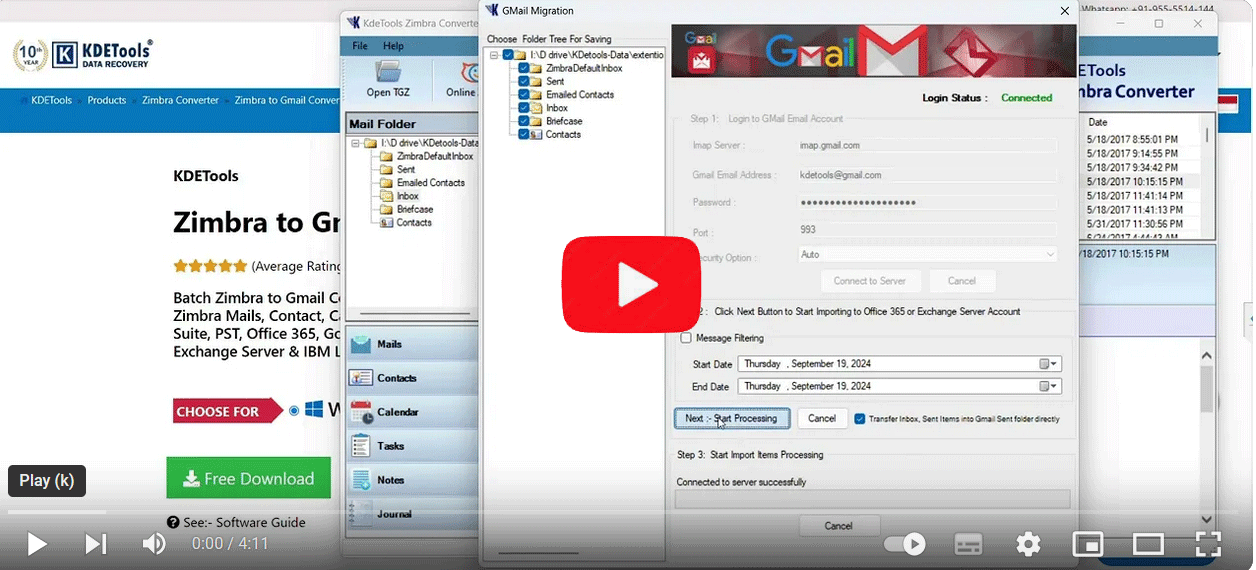 Zimbra to Gmail Converter
