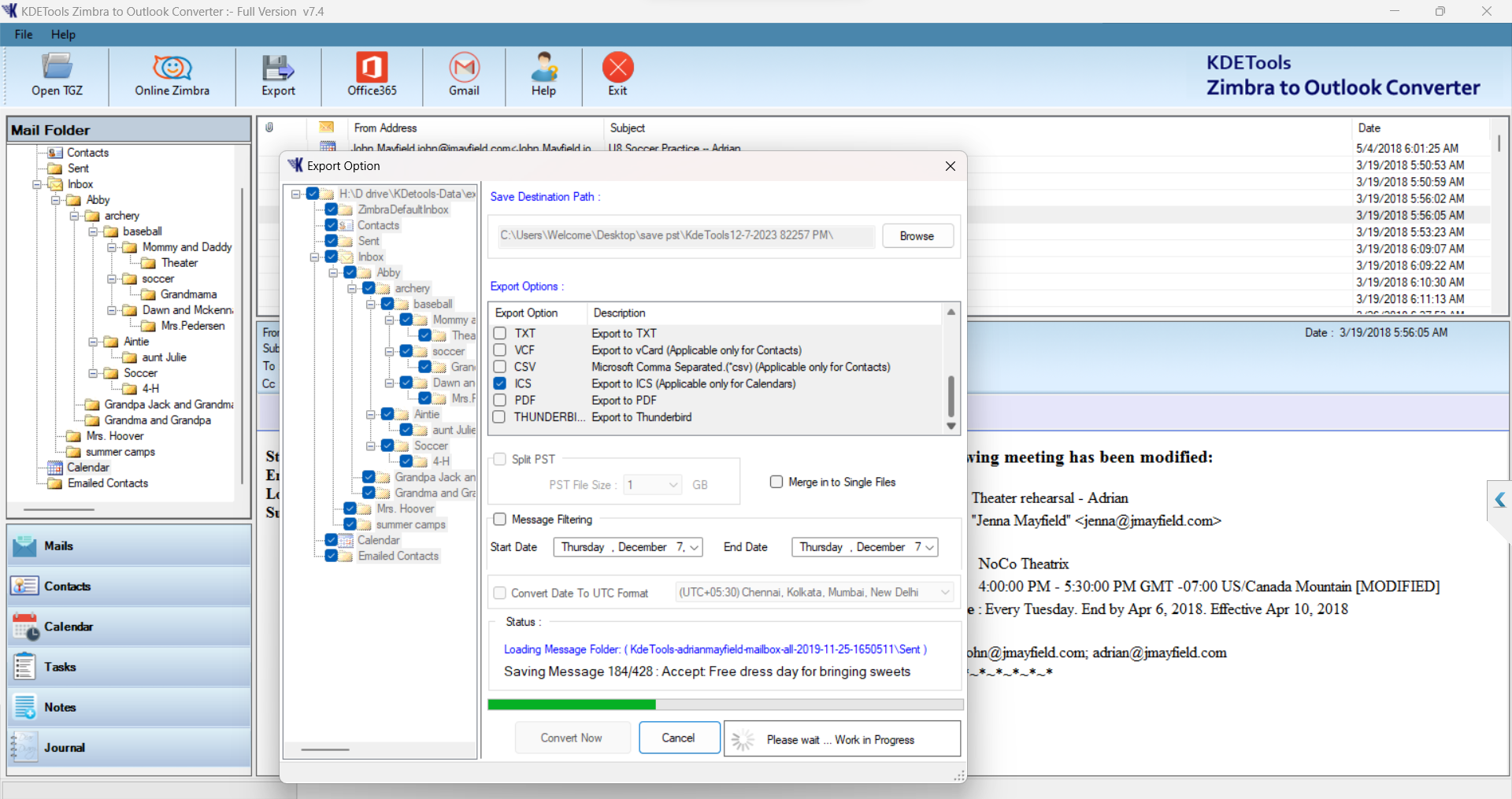 Zimbra contacts to vcard